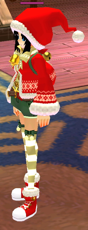 Equipped Female Santa's Helper Set viewed from an angle