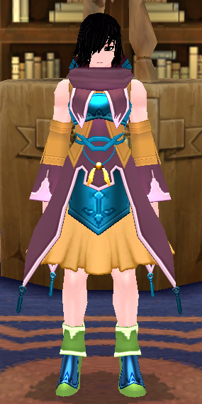 Equipped GiantFemale Gamyu Wizard Robe Set viewed from the front with the hood down