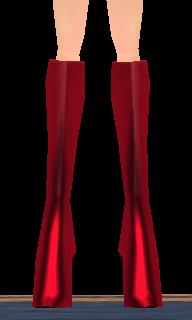 Equipped Red Succubus Boots viewed from the front