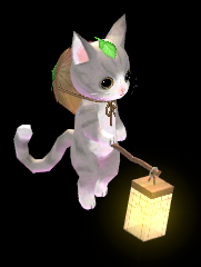 Equipped Lantern Cat Support Puppet viewed from an angle