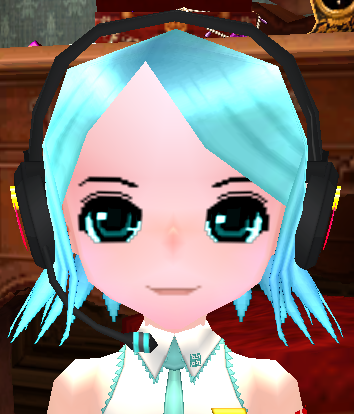 Equipped Hatsune Miku Headset viewed from the front