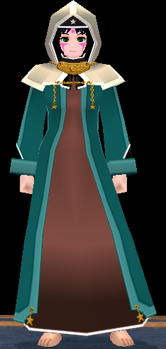Equipped GiantFemale Starlight Robe viewed from the front with the hood up