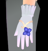 Equipped Hydrangea Gloves (F) viewed from the side