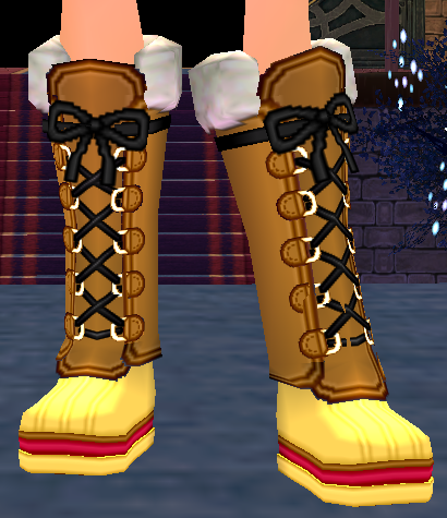 Equipped Lovely Snowflake Boots (M) viewed from an angle
