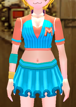 Equipped Cheerleader Outfit viewed from the front