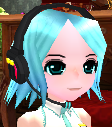 Equipped Hatsune Miku Headset viewed from an angle