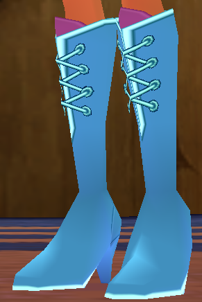 Equipped Incubus Siren Boots (F) viewed from an angle