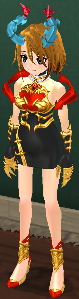 Equipped Female Abaddon Sovereign Set viewed from an angle