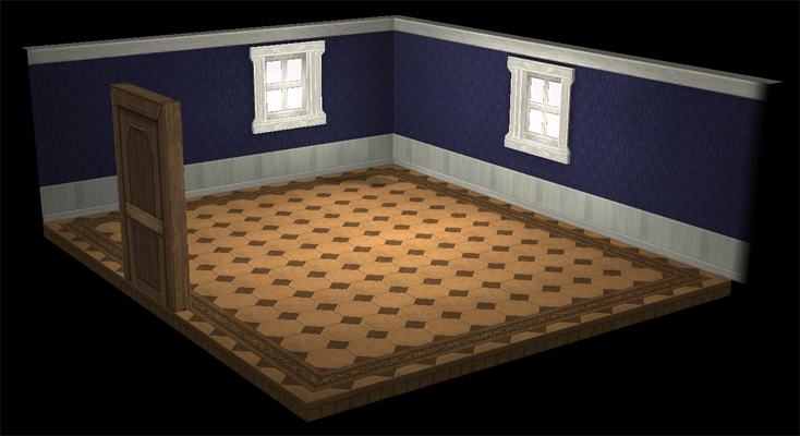 Homestead Housing Octagon Flooring and Wave Print Wall applied in Housing.png