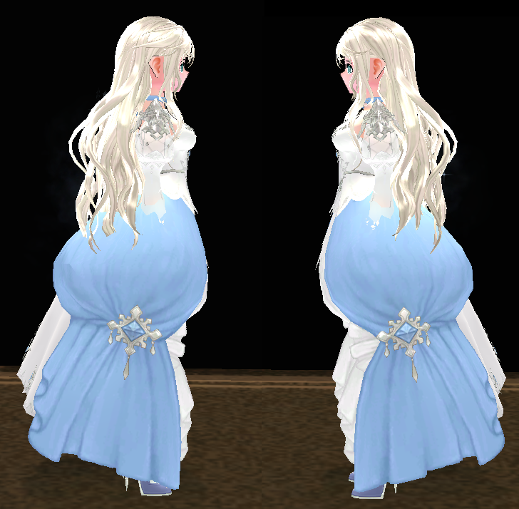 Equipped Female Iceborn Noble Set viewed from the side