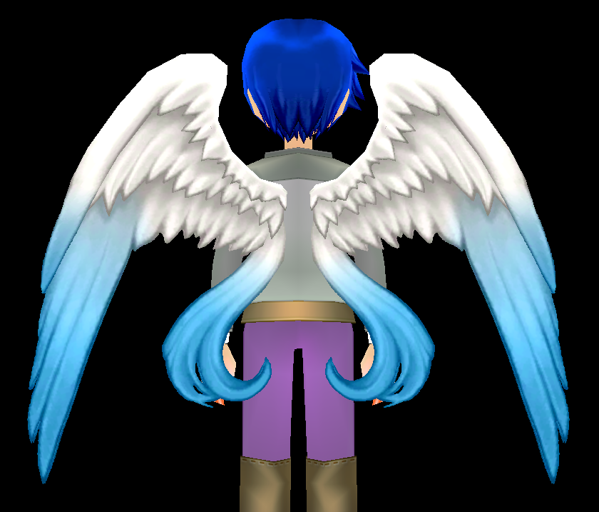 Equipped Mini Cerulean Moonlight Wings viewed from the back