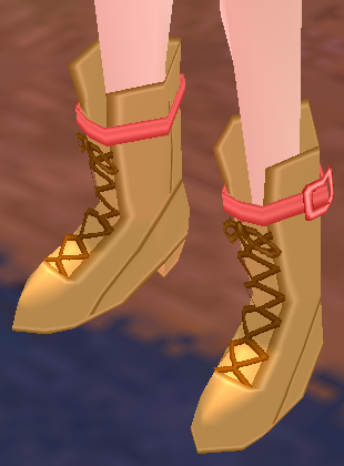Equipped Phoenix Knight Shoes (F) viewed from an angle