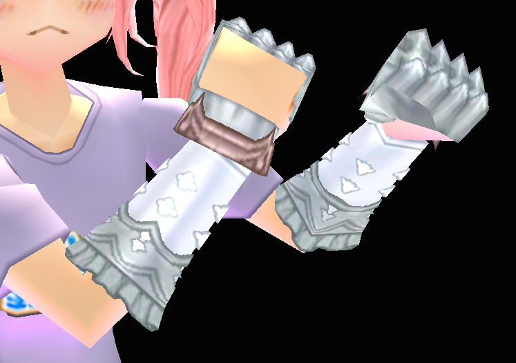 Equipped Mystic Crystal Gloves (F) viewed from an angle