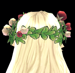 Equipped Rose Wreath (Cannot Dye) viewed from the back