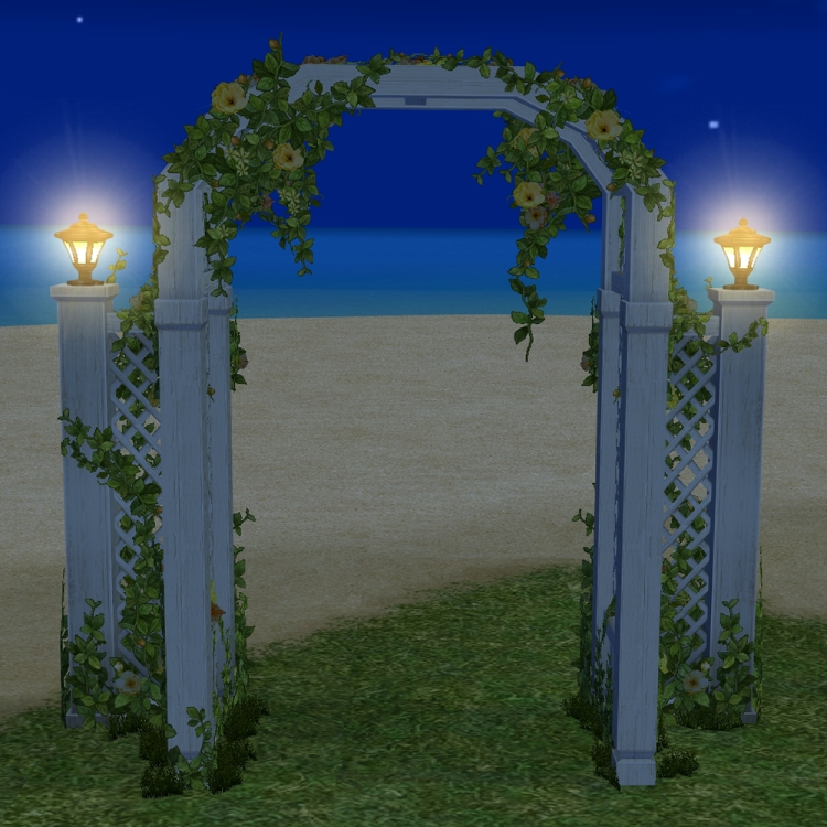 How Homestead Secret Garden Gate appears at night