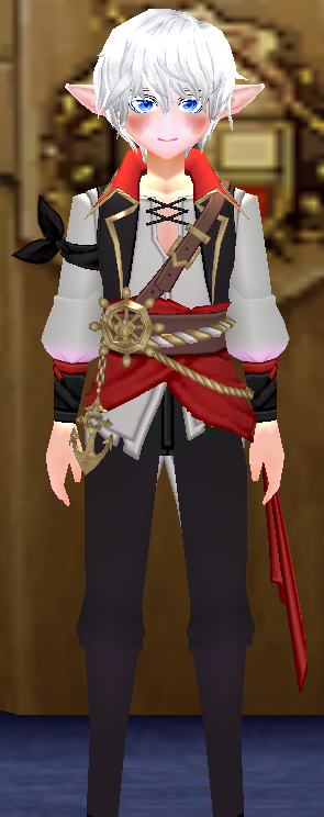 Equipped Dashing Pirate Outfit (M) viewed from the front
