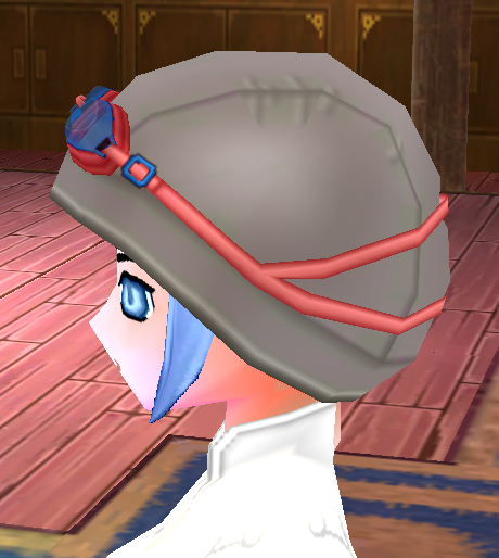 Equipped Swimming Cap viewed from the side with the visor up