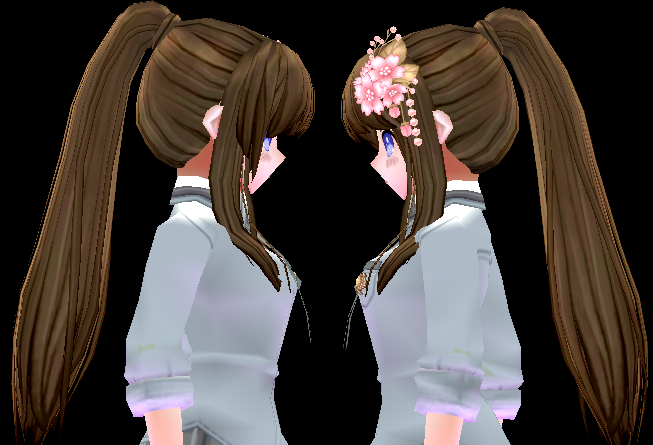Equipped Cherry Blossom Long Ponytail Wig viewed from the side