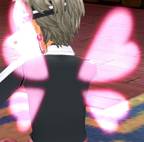 Equipped Light Pink Heart Wings viewed from an angle