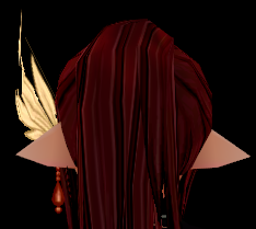 Equipped Long Decorative Feather (Face Accessory Slot Exclusive) viewed from the back