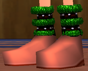 Equipped Rabbit Fur Boots viewed from an angle