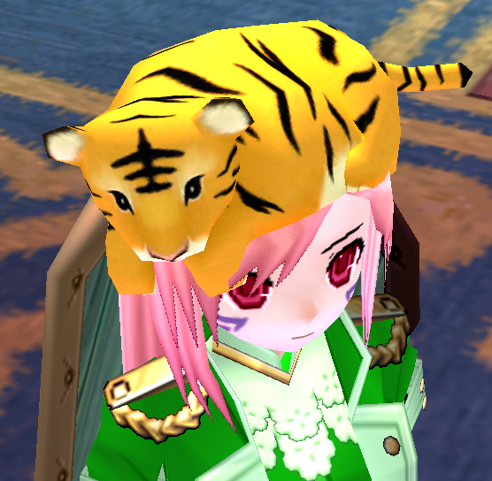 Equipped Tiger Hat viewed from an angle