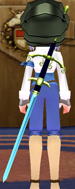 Dustin Silver Knight Sword (Cyan Blade) Sheathed.png