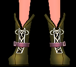 Equipped Tie-up Long Boots viewed from the front