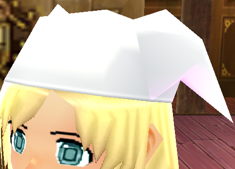 Equipped White Succubus Hat viewed from an angle