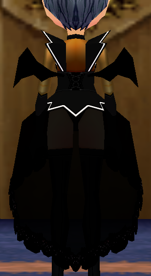 Equipped Black Succubus Outfit viewed from the back