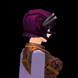 Equipped Tara Infantry Helmet (Giant F) viewed from the side with the visor up