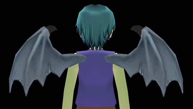 Equipped Gray Demon Wings viewed from the back