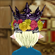Equipped Ghastly Queen's Crown viewed from the back