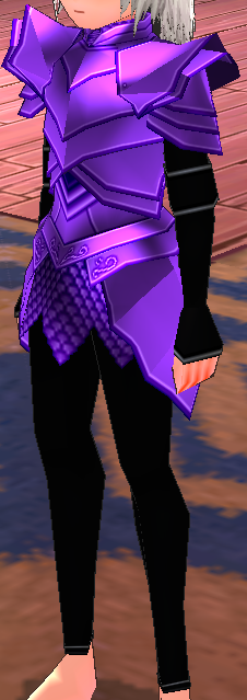 Equipped Male Dustin Silver Knight Armor (Purple) viewed from an angle