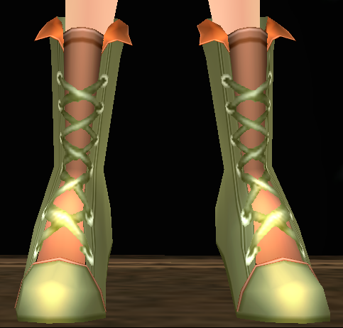 Equipped Magus Crest Boots (F) viewed from the front