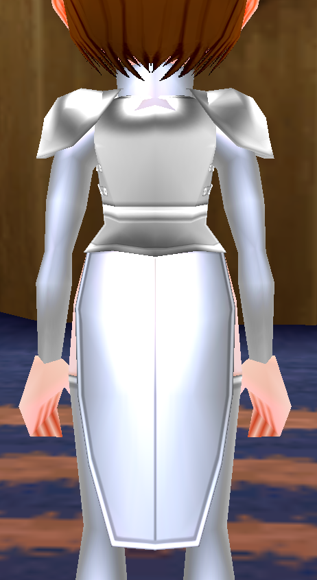 Equipped Rose Plate Armor (Type B) (White) viewed from the back