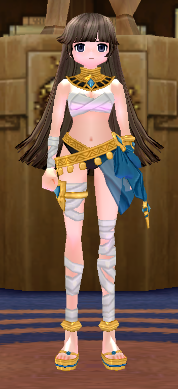 Equipped Female Desert Warrior Set viewed from the front