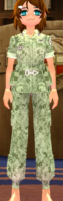 Equipped Desert Soldier Camo Uniform (F) viewed from the front