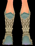 Equipped Giant Bird Leg Boots viewed from the back