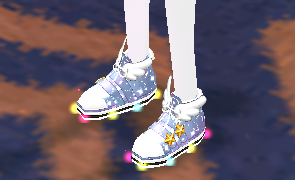 Equipped Shooting Star Flying Shoes viewed from an angle