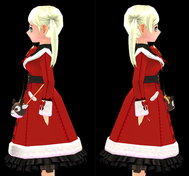 Equipped Christmas Coat (F) viewed from the side