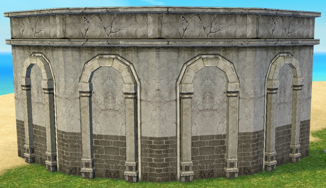 Back of Homestead Alban Heraldic Stone Wall