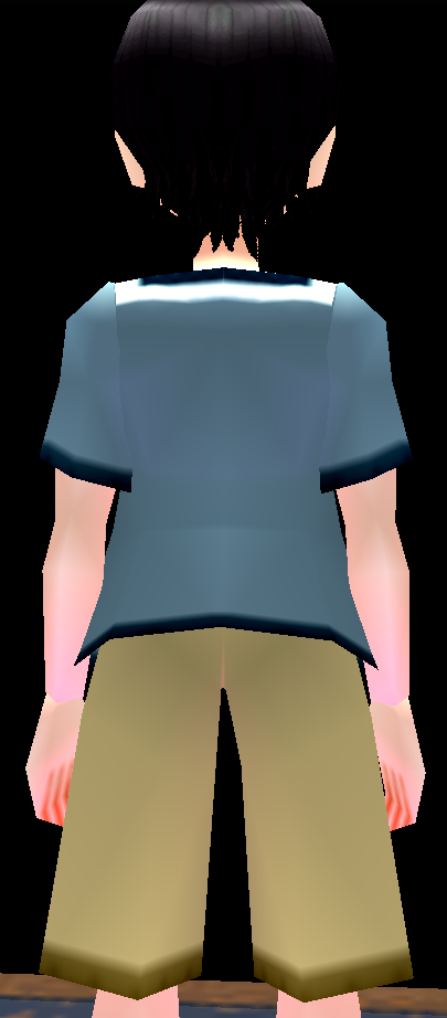 Equipped Male Popo's Shirt and Pants viewed from the back