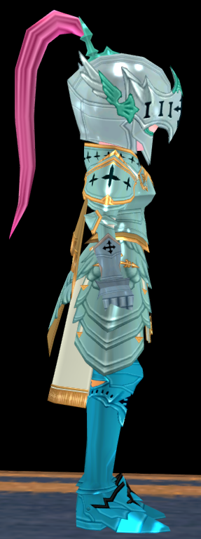 Equipped Female Saint Guardian's Set viewed from the side