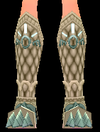 Equipped Giant Bird Leg Boots viewed from the front
