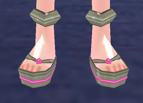 Equipped Desert Guardian and Warrior Sandals (F) (Dyed) viewed from the front