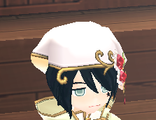 Equipped Ruby Adorned Alchemist Beret (M) viewed from an angle
