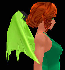 Equipped Lime Demon Wings viewed from the side
