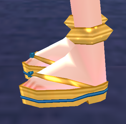 Equipped Desert Guardian and Warrior Sandals (F) viewed from the side