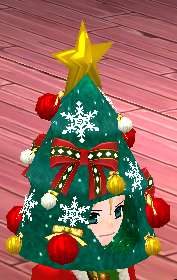 Equipped Christmas Tree Hat viewed from an angle
